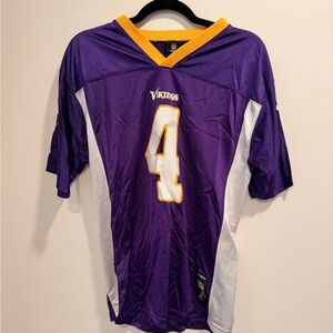 Reebok Minnesota Vikings Purple and White #4 Football Jersey